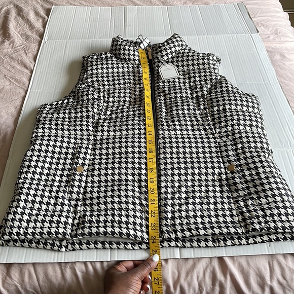 ⏳♻️🆕 New Charter Club Houndstooth Print Puffer Vest Jacket size Large - Picture 11 of 17